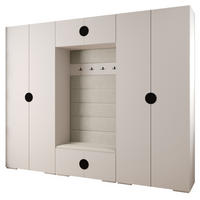 GARDEROBEN-SET 236,7/300/47 - Schwarz/Weiß, Holz/Kunststoff (300/236.7/47cm) - Abiks Möbel