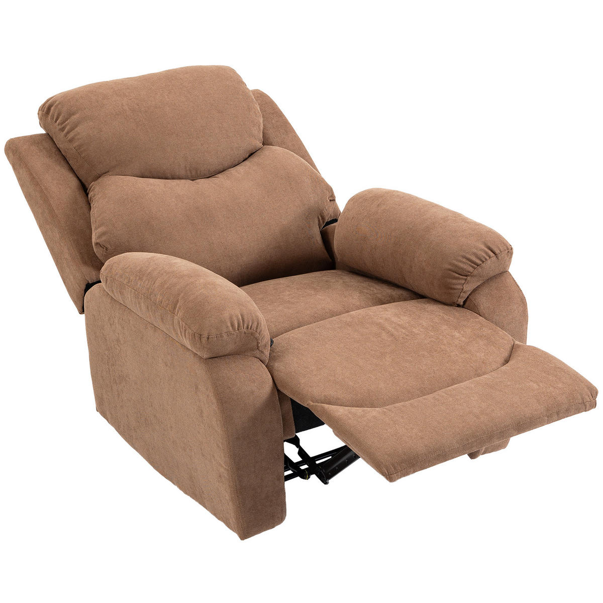 RELAXSESSEL,MANUELL Stoff gepolsterte Fußstütze Armlehnen,dunkelbraun - Braun, Textil (85/105/93cm) - Vallsero
