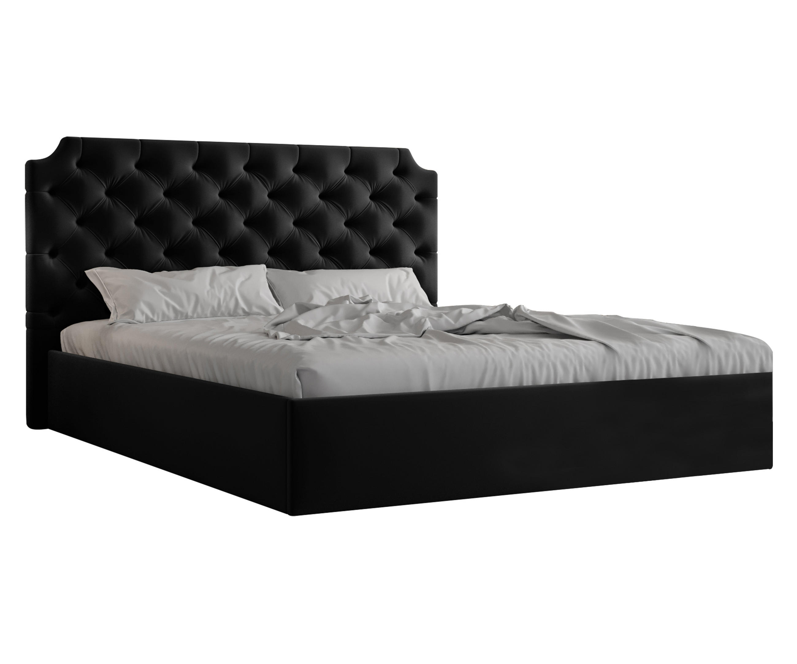 POLSTERBETT Tybilla 160/200 cm in Schwarz – mit Bettkasten und luxuriösem Stil - Schwarz, Holz/Holzwerkstoff (160/200cm) - AX Living