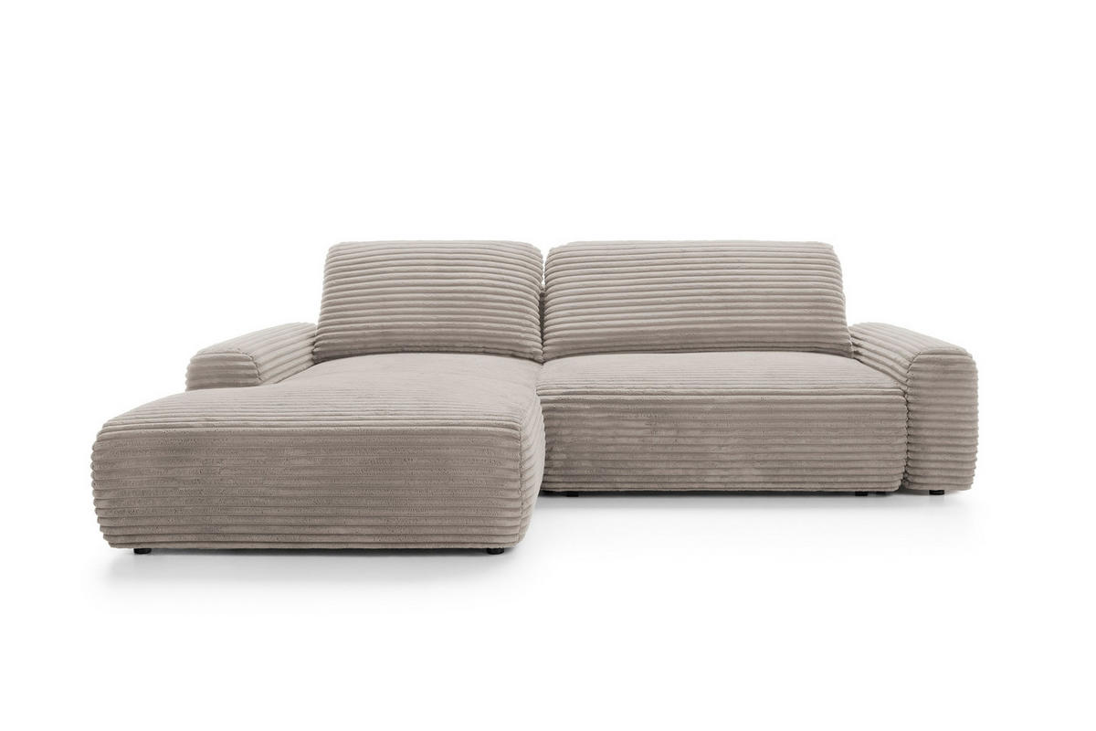 ECKSOFA Cordina Beige, mit Schlaffunktion und Bettzeugbehälter, linke seite - Beige, Holzwerkstoff (264/162cm) - Bettso