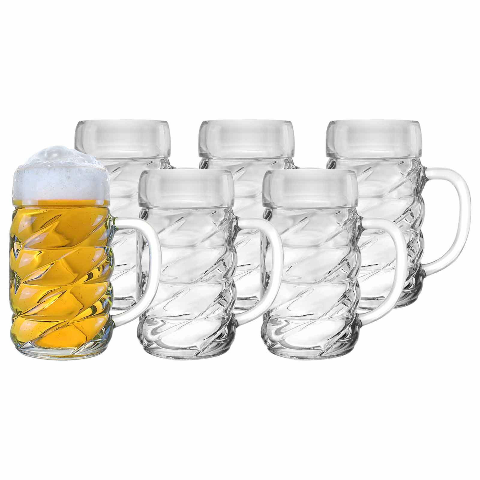 MASSKRÜGE Diamond transparent 1000 ml 6er Set - Transparent, Glas (1L) - Stölzle Lausitz