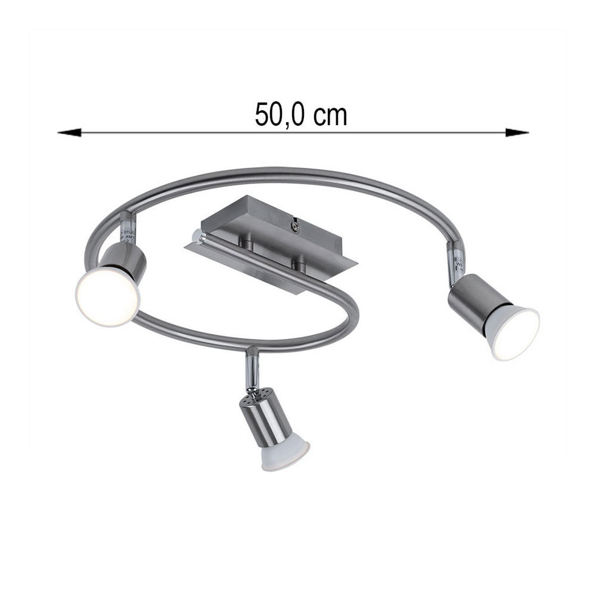 DECKENLEUCHTE Spotrondell Silber gebürstet - Silberfarben, Metall (50/50/17cm) - Esto