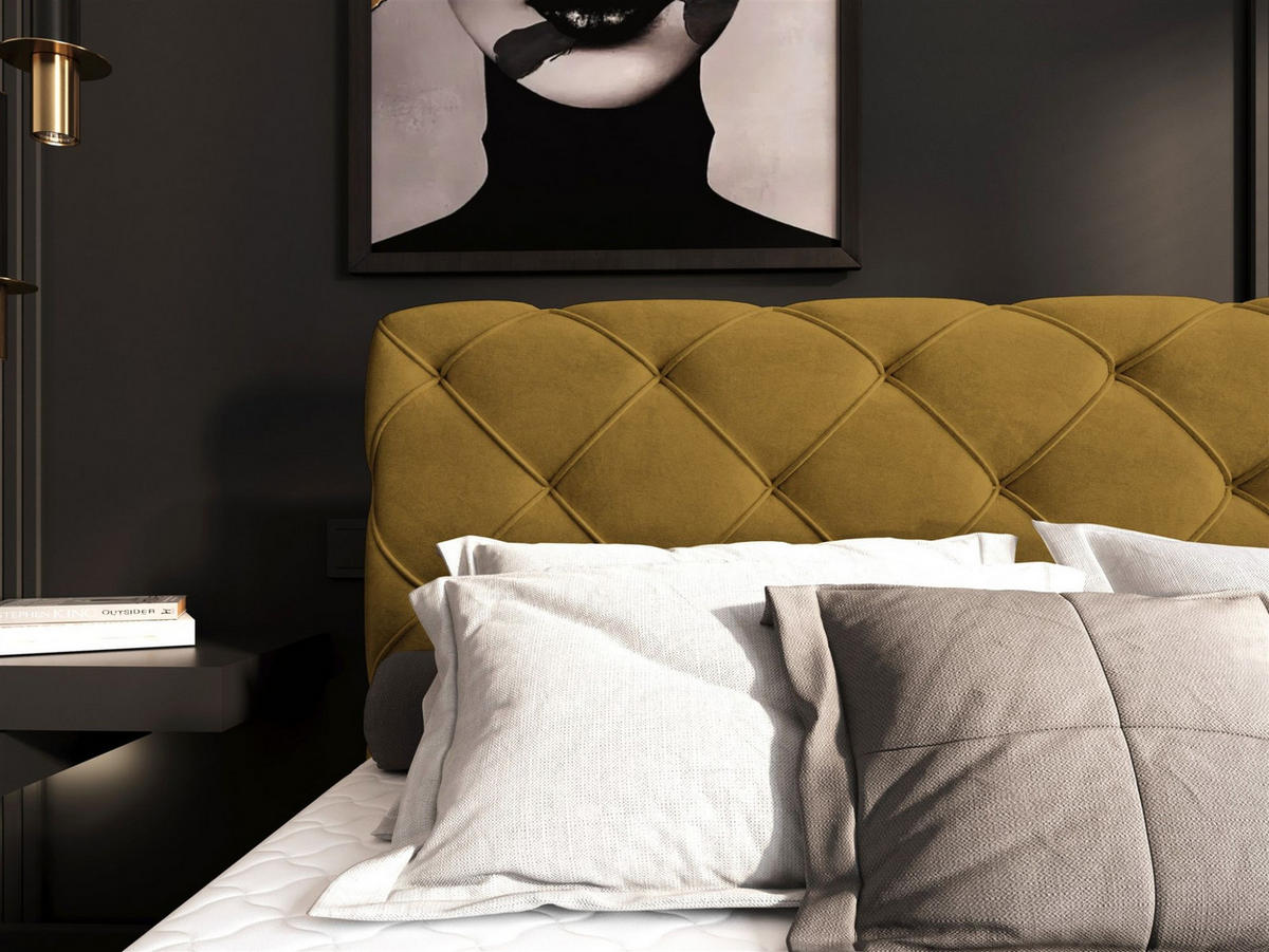 BOXBETT Gisel - Gelb, Holzwerkstoff/Textil (160/200cm) - Fun Möbel