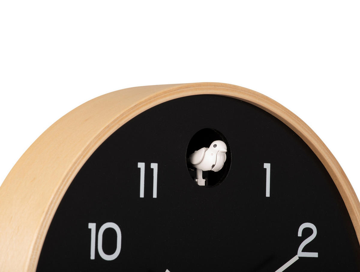 WANDUHR Natural Cuckoo Ø31,5 cm - Schwarz, Holz (31.5/31.5/2cm) - Karlsson