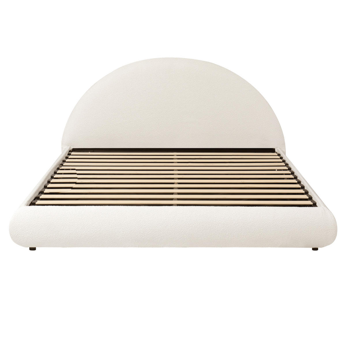 POLSTERBETT aus Schleife 180x200 cm in Weiß mit Stauraum & Lattenrost - Weiß, Textil (180/200cm) - Modfu