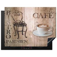 HERDABDECKPLATTE Bistro Parisien - Café - Kaffee - Jahrgang 77x59 cm - Cappuccino, Kunststoff (77/0.2/59cm) - MuchoWow