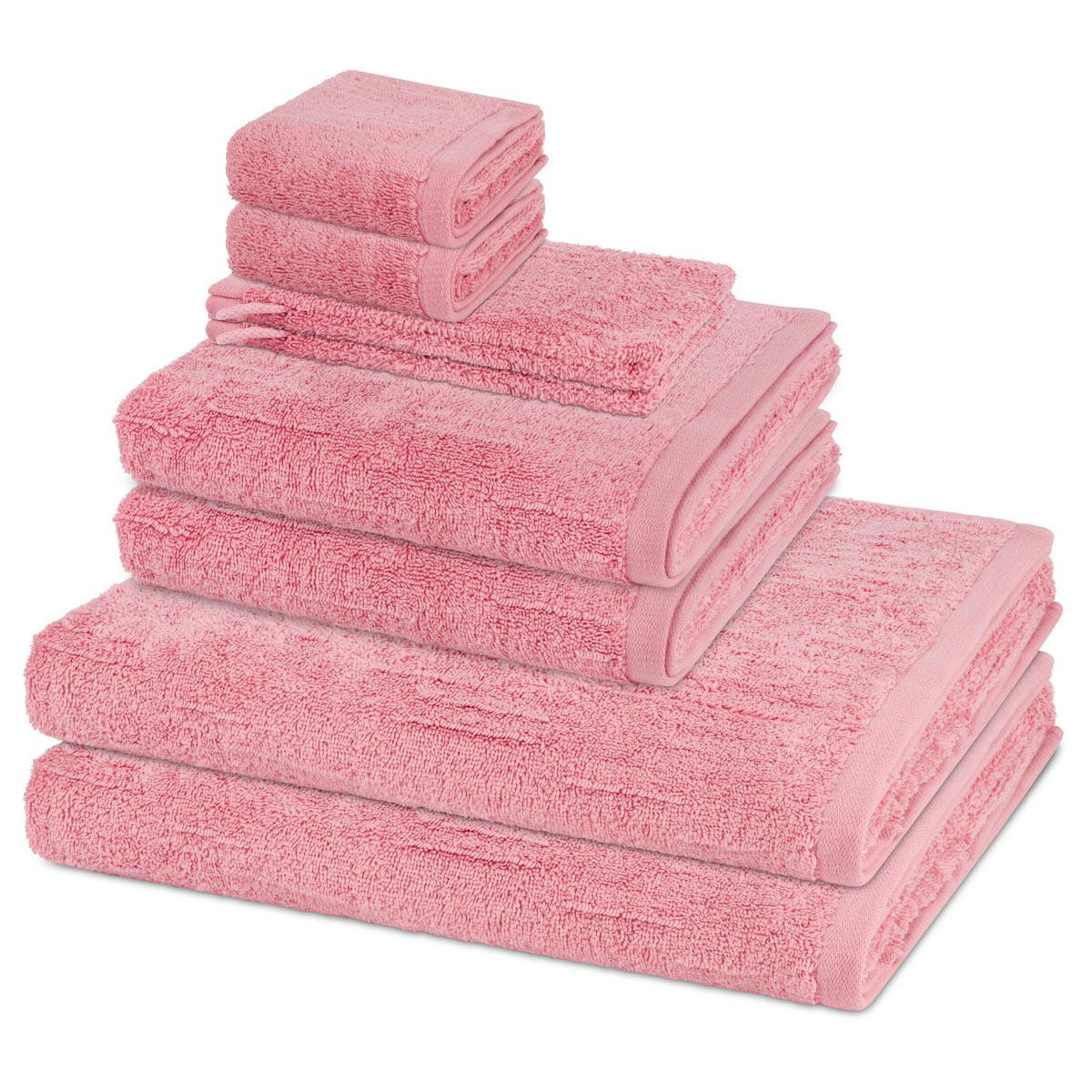 FROTTIERSET Premium 8-teilig - Rosa, Textil (50/100cm) - Ross
