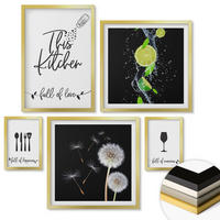 WANDBILDER 5er Set - 50x50 cm & 20x30 cm & 40x60 cm Goldrahmen - Blumenposter Paris London - Goldfarben, Kunststoff (40/60cm) - ArtPrintCave