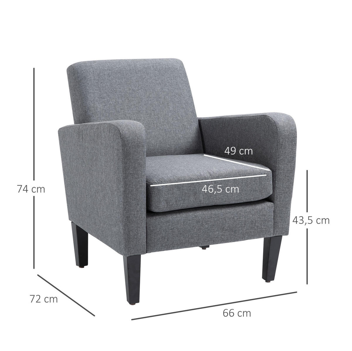 SESSEL 72/74/66 cm Hellgrau aus Polyester - Hellgrau, Textil (72/74/66cm) - OKMYHOME