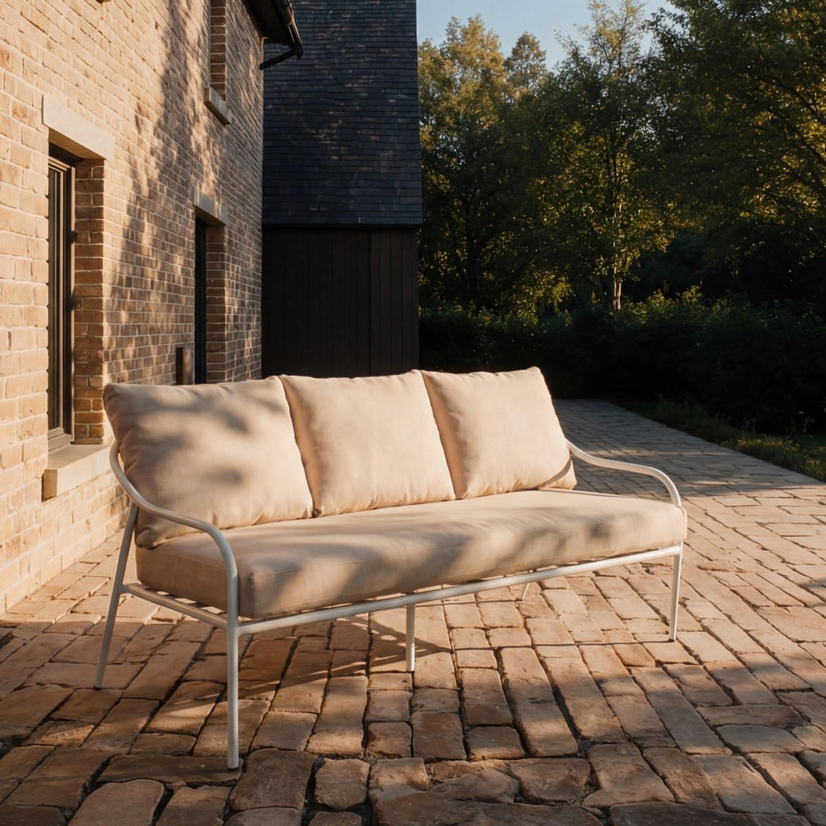 GARTENLOUNGE 4-tlg Luca Beige aus Metall - Beige, Metall - Tikamoon