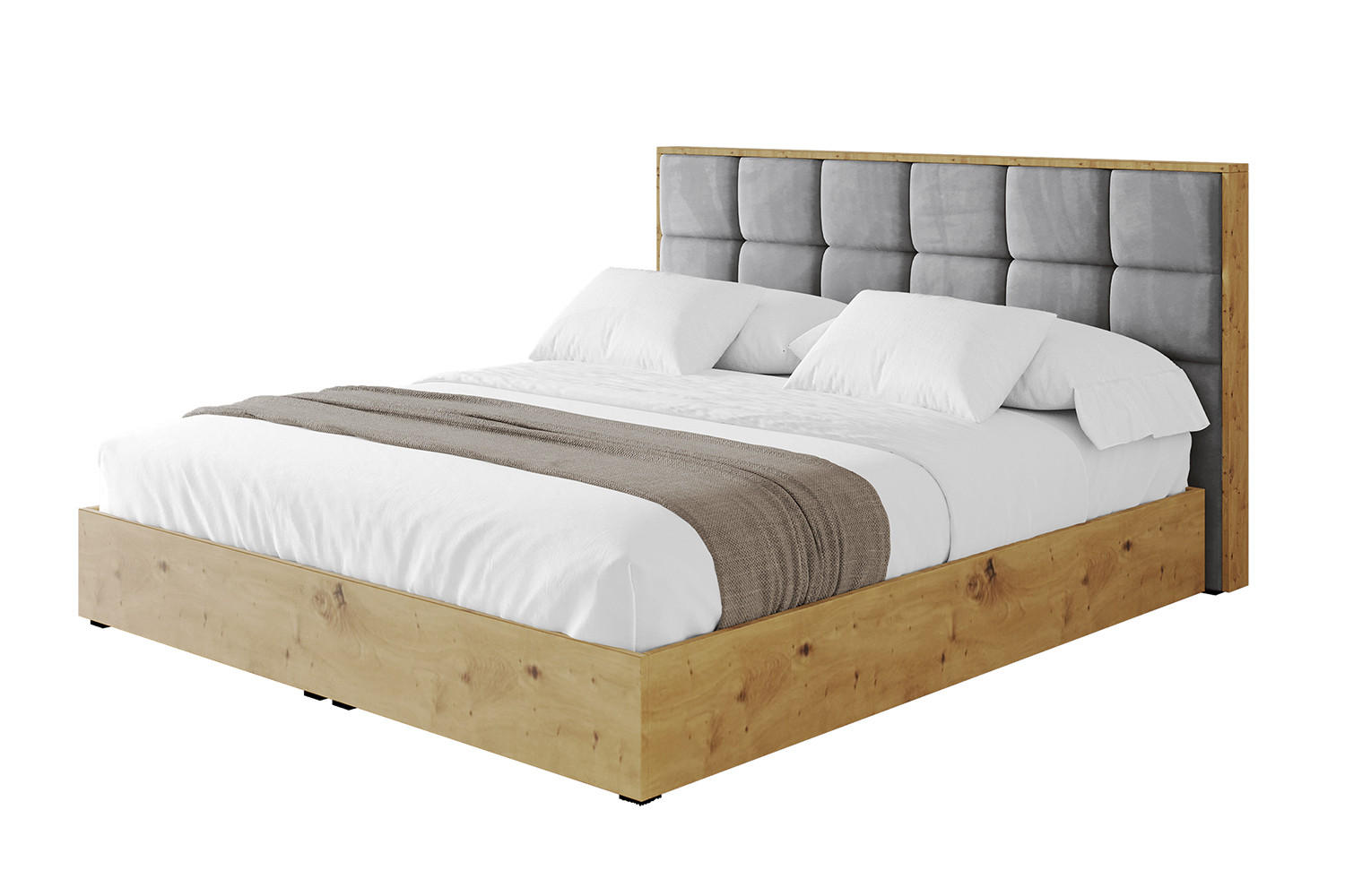 POLSTERBETT mit Bettkasten und Lattenrost, Bett mit Matratze H3/H4 - ENZO2 120x200 Grau - Grau, Holzwerkstoff/Textil (120/200cm) - ALTDECOR