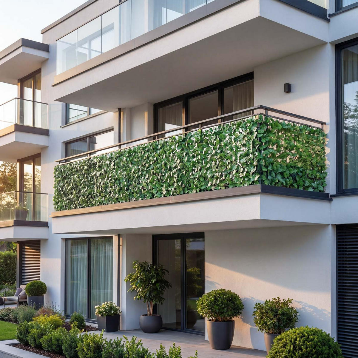 BALKONSICHTSCHUTZ BLATT Dunkelgrün - Dunkelgrün, Kunststoff (500/100cm) - MCW