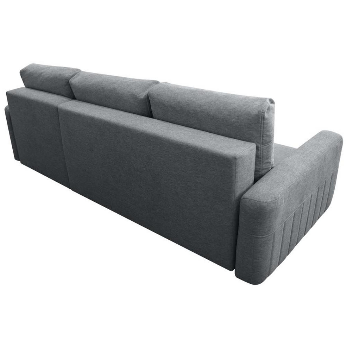 ECKSCHLAFSOFA Vega mit Universelle Ottomane Hellgrau - Hellgrau, Textil (225/150cm) - Beautysofa