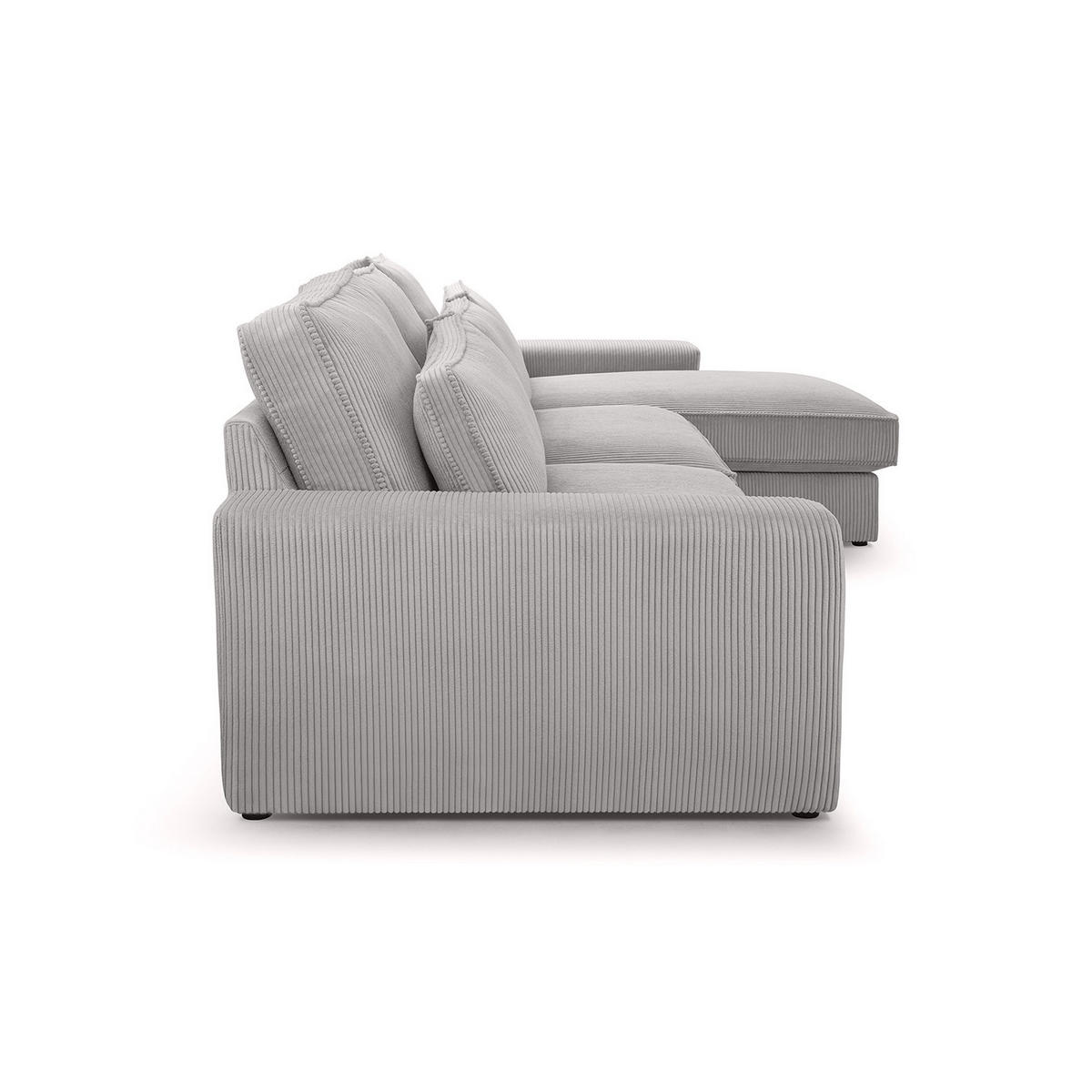 ECKSOFA 4 Sitzer Medan Mini, Grau - Grau, Textil (276/176cm) - Fedve