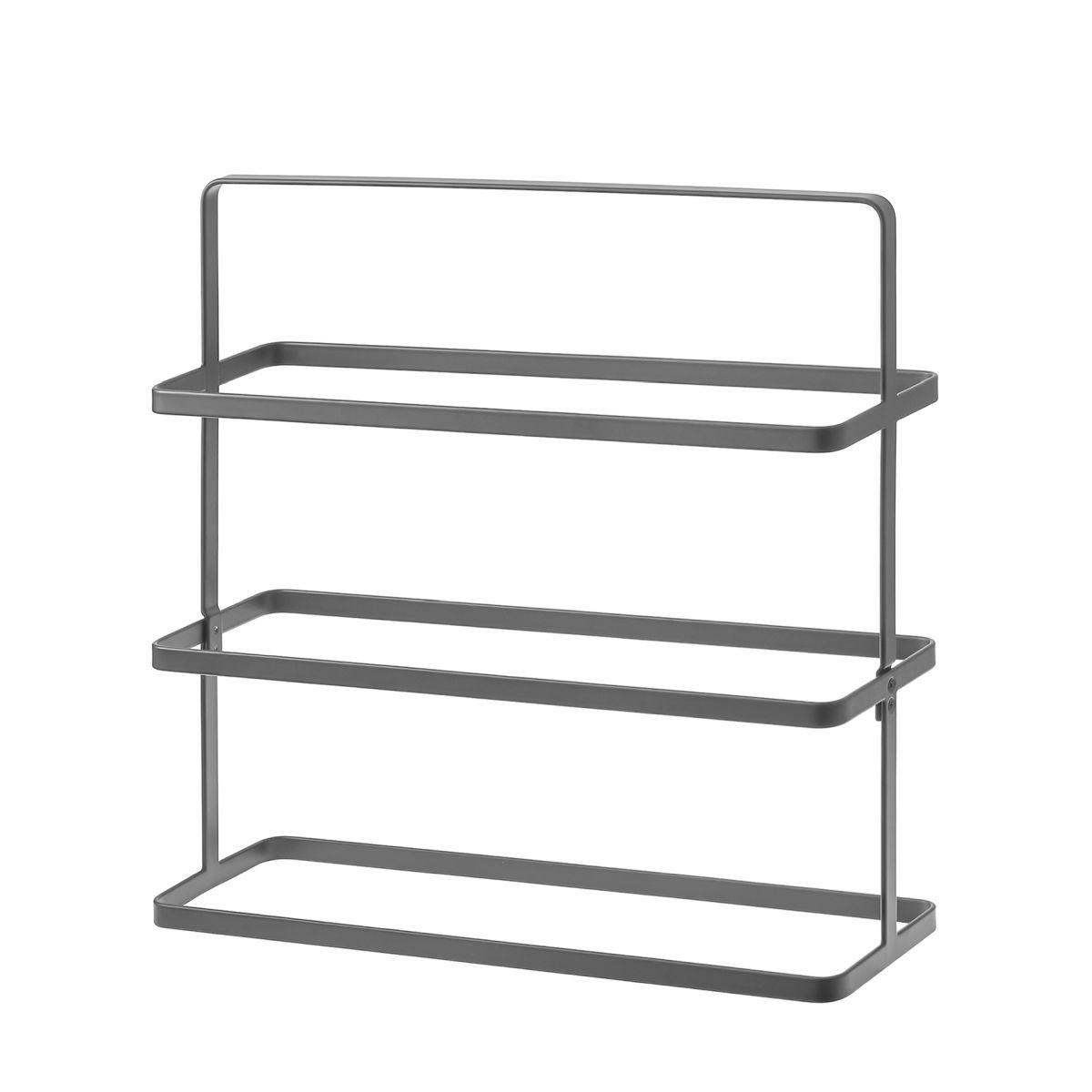 SCHUHREGAL Tower schwarz 50/46/14 cm schmal tragbar - Schwarz, Metall (50/46/14cm) - Yamazaki