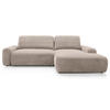 ECKSOFA Alferia Beige mit Cordbezug - Beige/Schwarz, Kunststoff/Textil (264/162cm) - Selsey