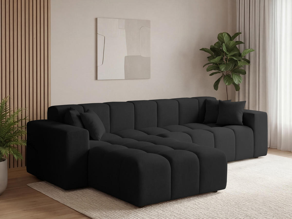 ECKSOFA Loopo Schwarz Links - Schwarz, Holz/Textil (265/180cm) - Graingold