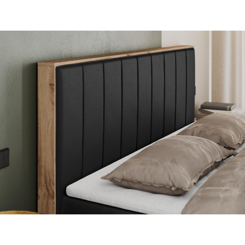 Thumbnail - MKS Boxbett, Schwarz, Textil, 2-Sitzer, H3, Rechteckig, 200x200 cm, Schlafzimmer, Betten, Boxspringbetten