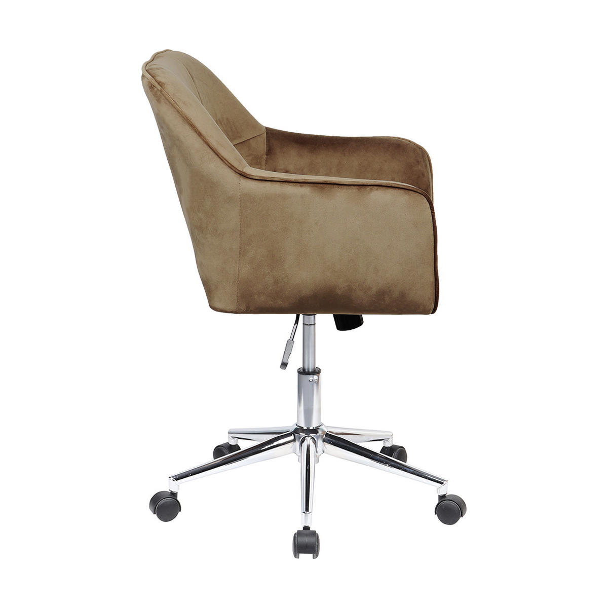 DREHSTUHL JAKE Samtbezug hellbraun - Hellbraun/Braun, Textil (61/95/57cm) - SVITA