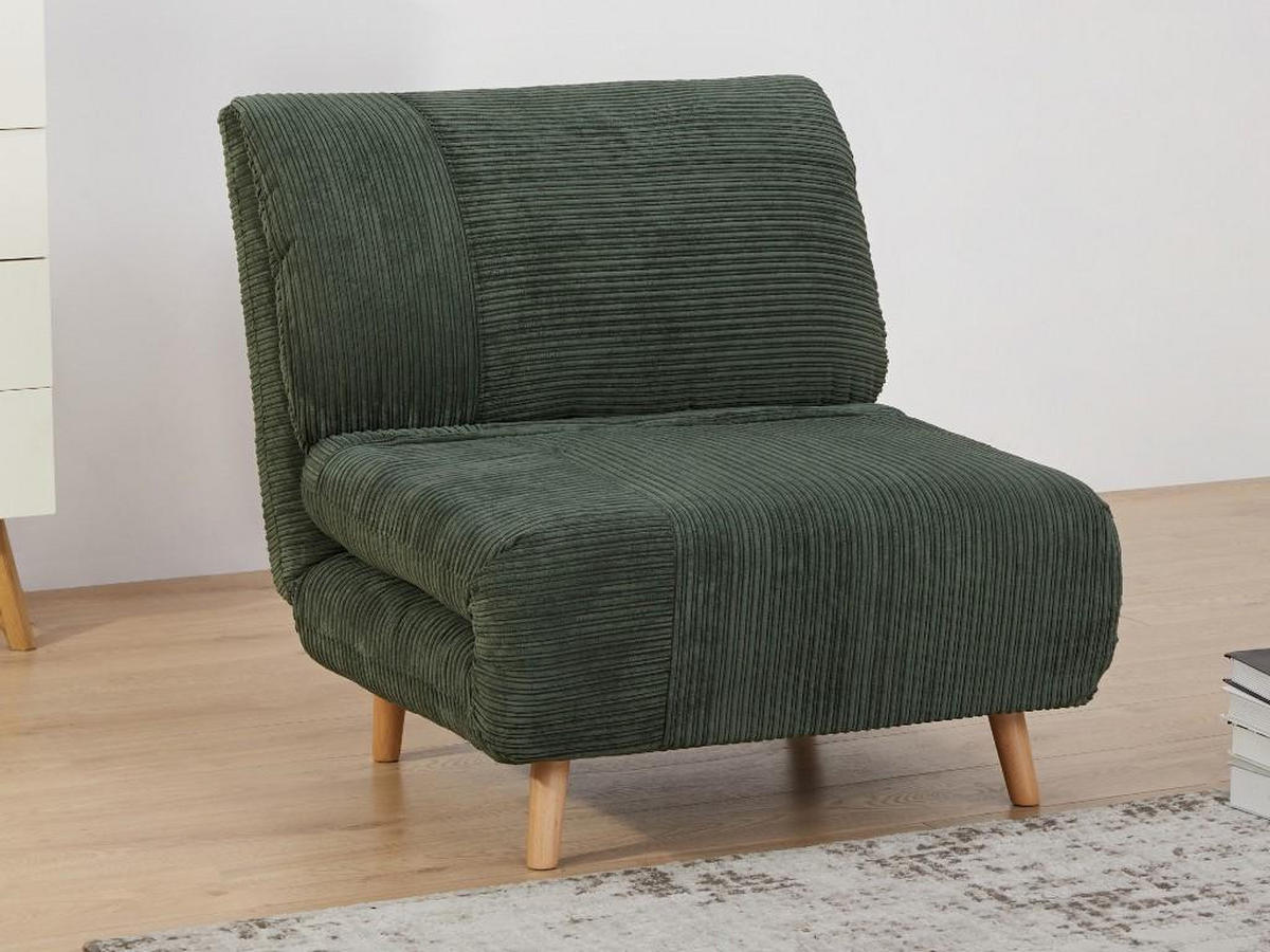 SCHLAFSESSEL - Cord - Dunkelgrün - PALULA - Grün, Textil (81/83/88cm) - Vente-Unique