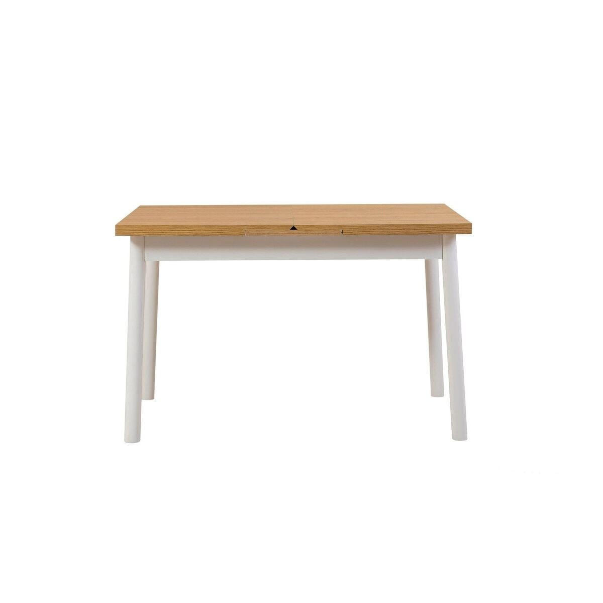 TISCH dekor buche und weiß - oliver 120/75/77 cm - Weiß, Holzwerkstoff (120/75/77cm) - Calicosy