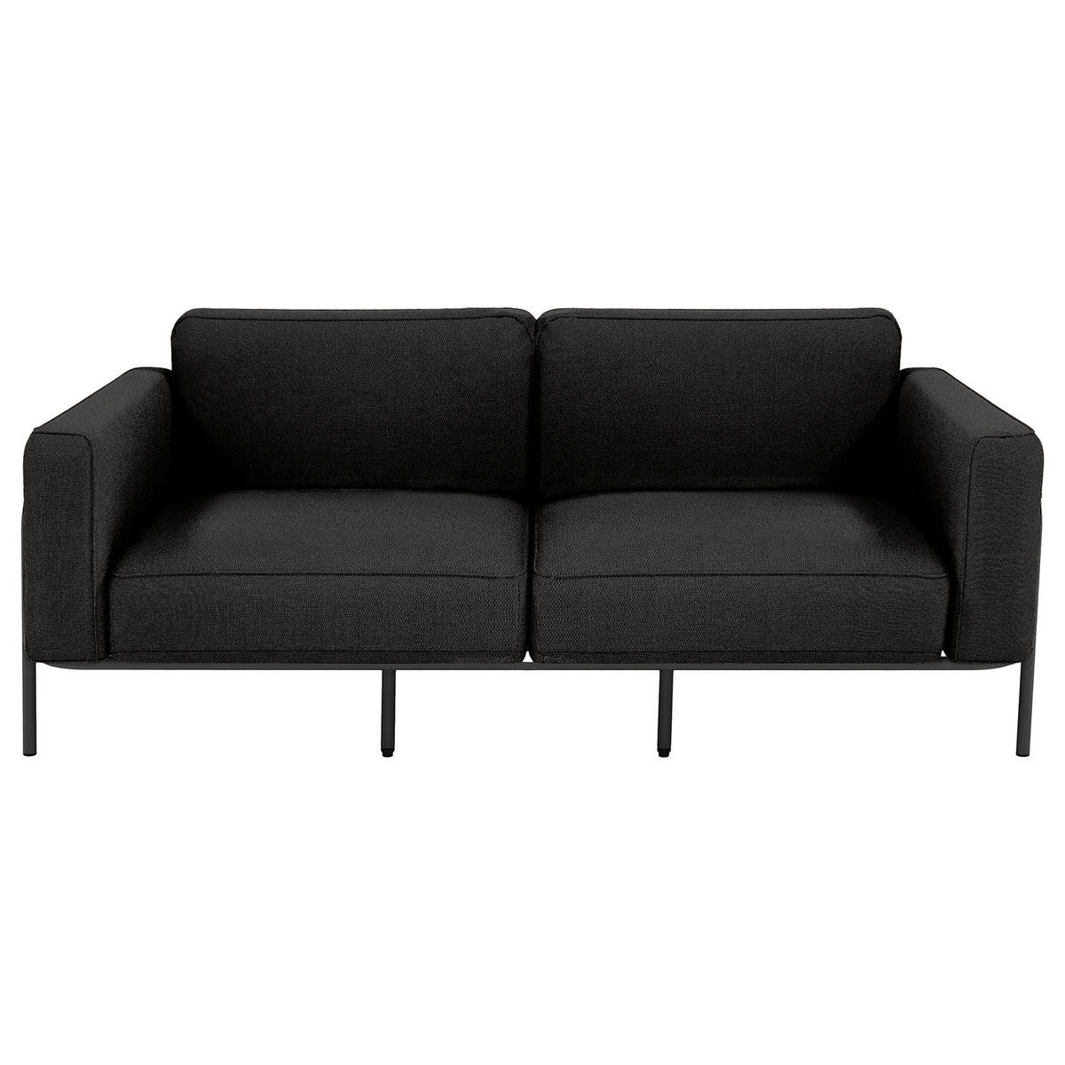 3-SITZER OUTDOOR-SOFA - Schwarz, Textil/Metall (212/76/88cm) - home24