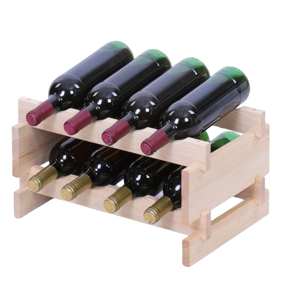 WEINREGAL VINOTECA FLEX PRO HxBxT 23x46x28cm 8 Flaschen auf 2 Ebenen Natur unbehandelt - Naturfarben, Holz (46/23/28cm) - PROREGAL