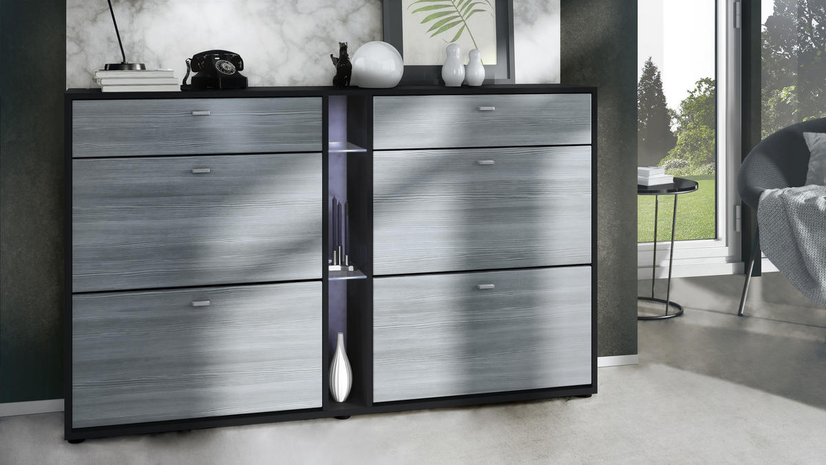 SCHUHSCHRANK Today Fronten in Avola-Anthrazit - Anthrazit, Holzwerkstoff (155.5/95/28cm) - Vladon