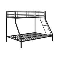 ETAGENBETT - 90 & 140 x 190 cm - Stahl - Schwarz - ELEVATIO IV - Schwarz, Metall - Vente-Unique