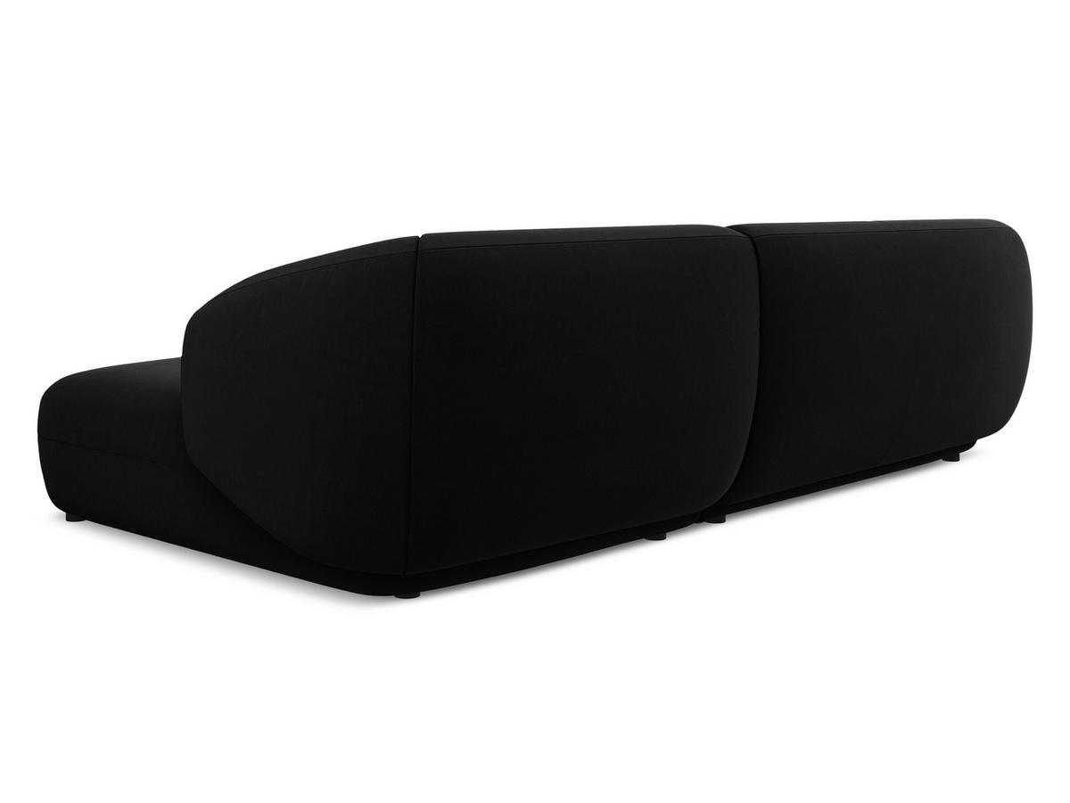 ECKSOFA Rechts Samt Stoff Schwarz - Schwarz, Kunststoff/Textil (280/156cm) - Makamii