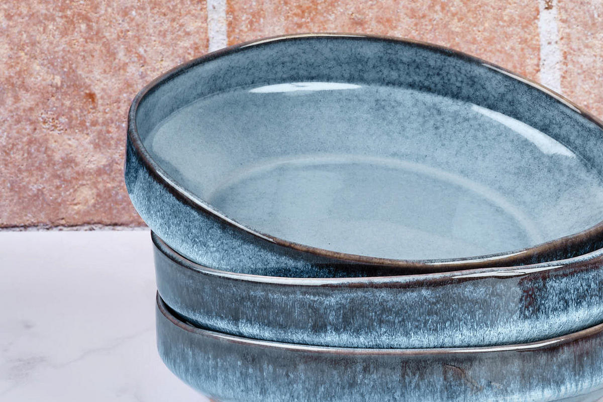 SUPPENTELLER Genesis Ø21cm - 6er-Set - Meer - Blau, Keramik (21cm) - Björn