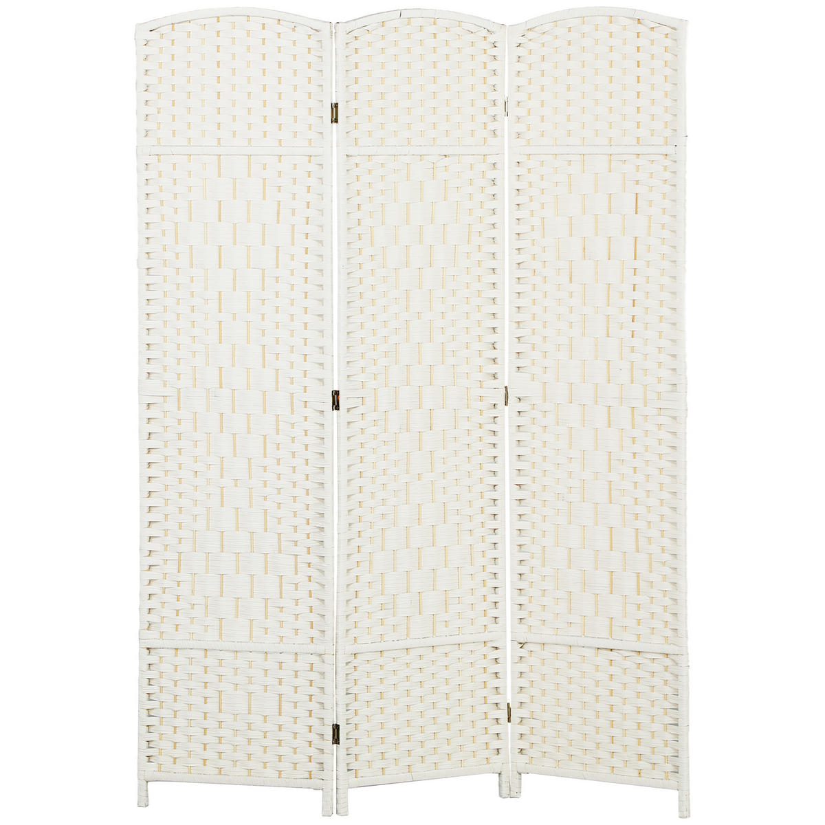 PARAVENT DE-14302 3-teilig, klappbar 135x180 cm Weiß - Weiß, Kunststoff (135/180/1.7cm) - ComfortXL