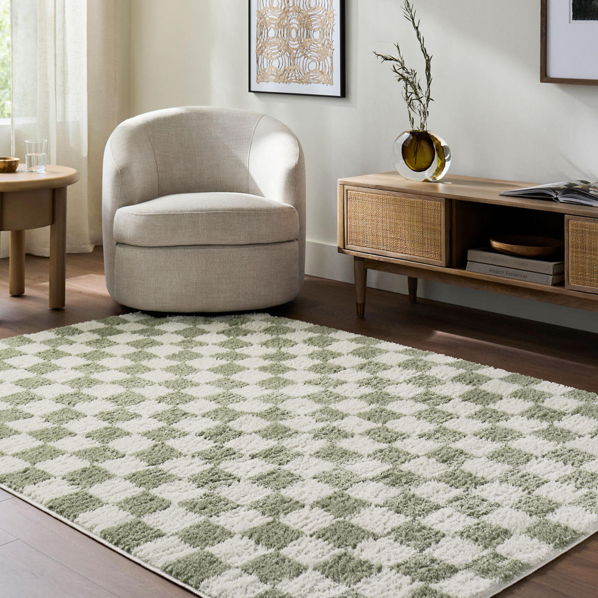 HOCHFLORTEPPICH Maschinenwaschbar 160/213 cm Grün - Grün, Textil (160/213cm) - LIVABLISS