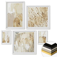 WANDBILDER 5er-Set - 50x50 cm & 20x30 cm & 40x60 cm Weißer Rahmen - Retro-Blumenmuster aus verschiedenen Städten - Weiß, Kunststoff (40/60cm) - ArtPrintCave