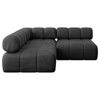 ECKSOFA modulares Sofa Samaro-L1 - 190x190x70 cm Schwarz Velours - Schwarz, Holzwerkstoff/Textil (190/190cm) - ALTDECOR