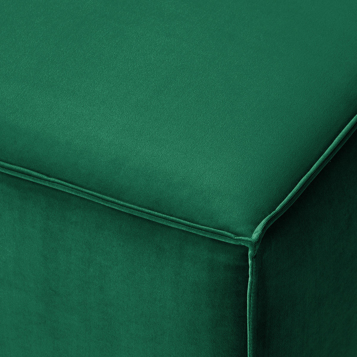 POLSTERHOCKER rechteckig - Dunkelgrün/Schwarz, Kunststoff/Textil (97/40/79cm) - home24