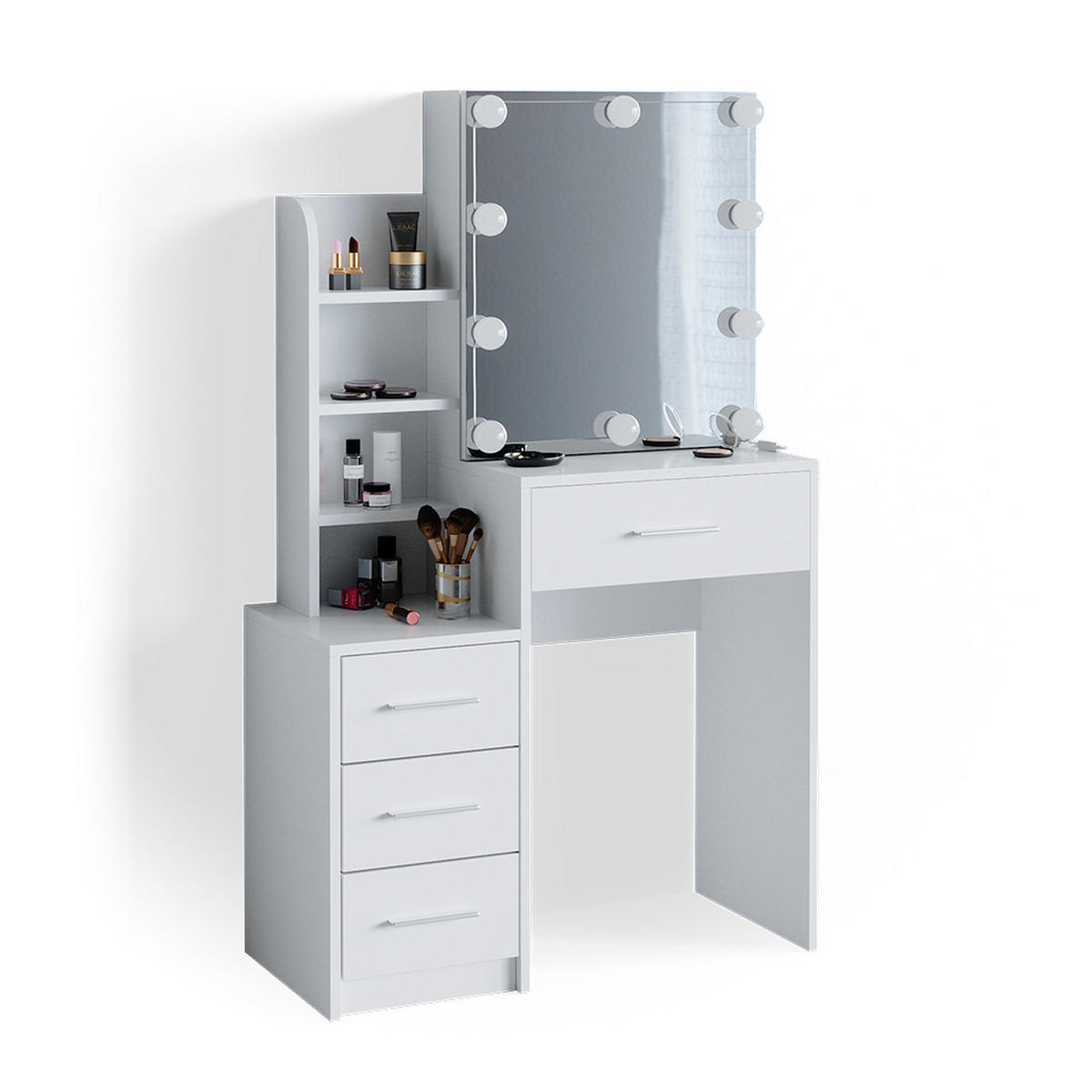 TOALETNÍ STOLEK Conrada Bílá - bílá, kompozitní dřevo (80/131.6/36cm) - Vicco