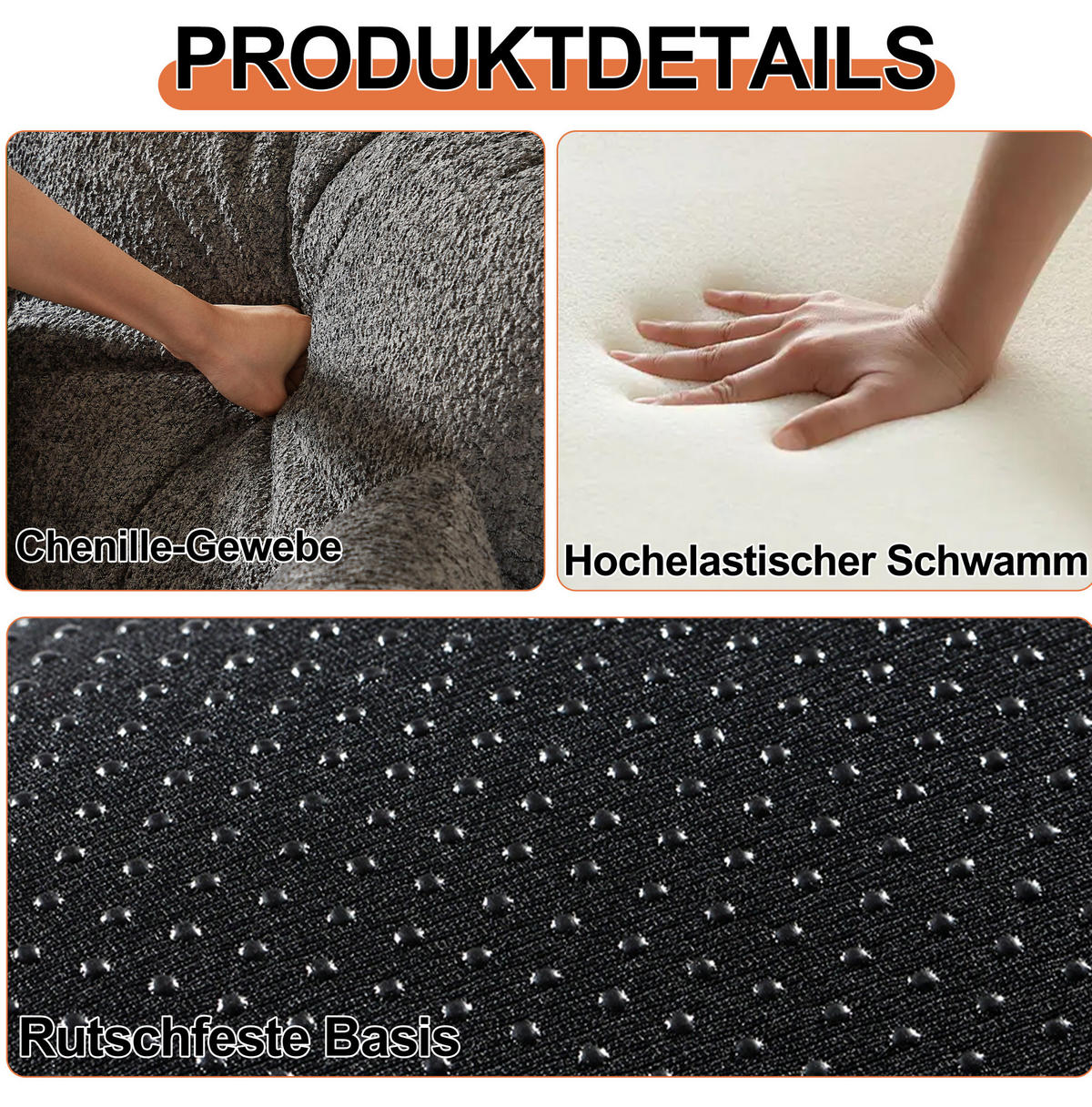 SCHLAFSOFA 2-in-1 mit Armlehnen-Ablagefach und Stahlrahmen grau Chenille 200/90/85 cm - Grau, Textil (94/49.5/94cm) - OKWISH