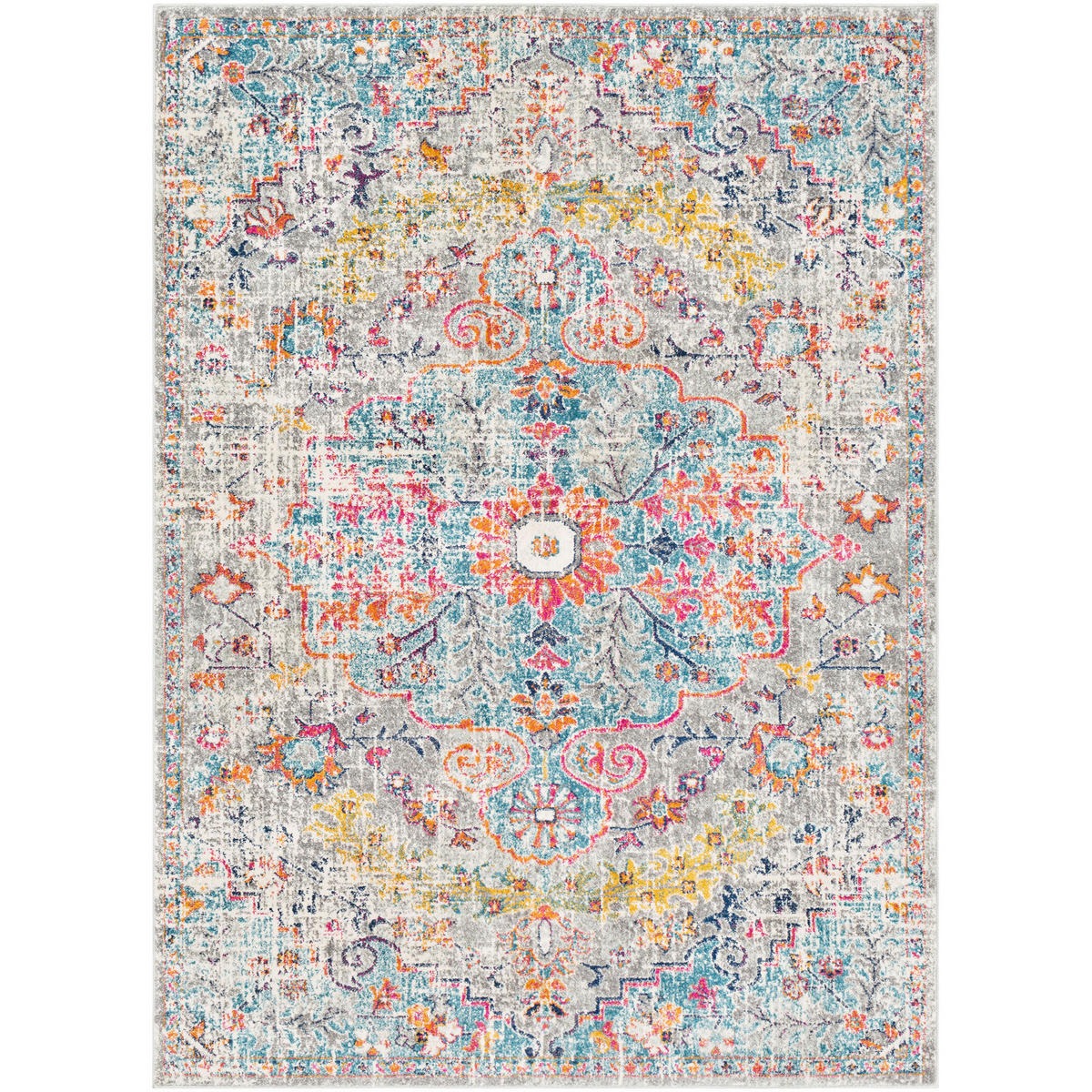 VINTAGE-TEPPICH 120x170 cm Mehrfarbig - Blaugrau, Naturmaterialien/Textil (120/170cm) - LIVABLISS