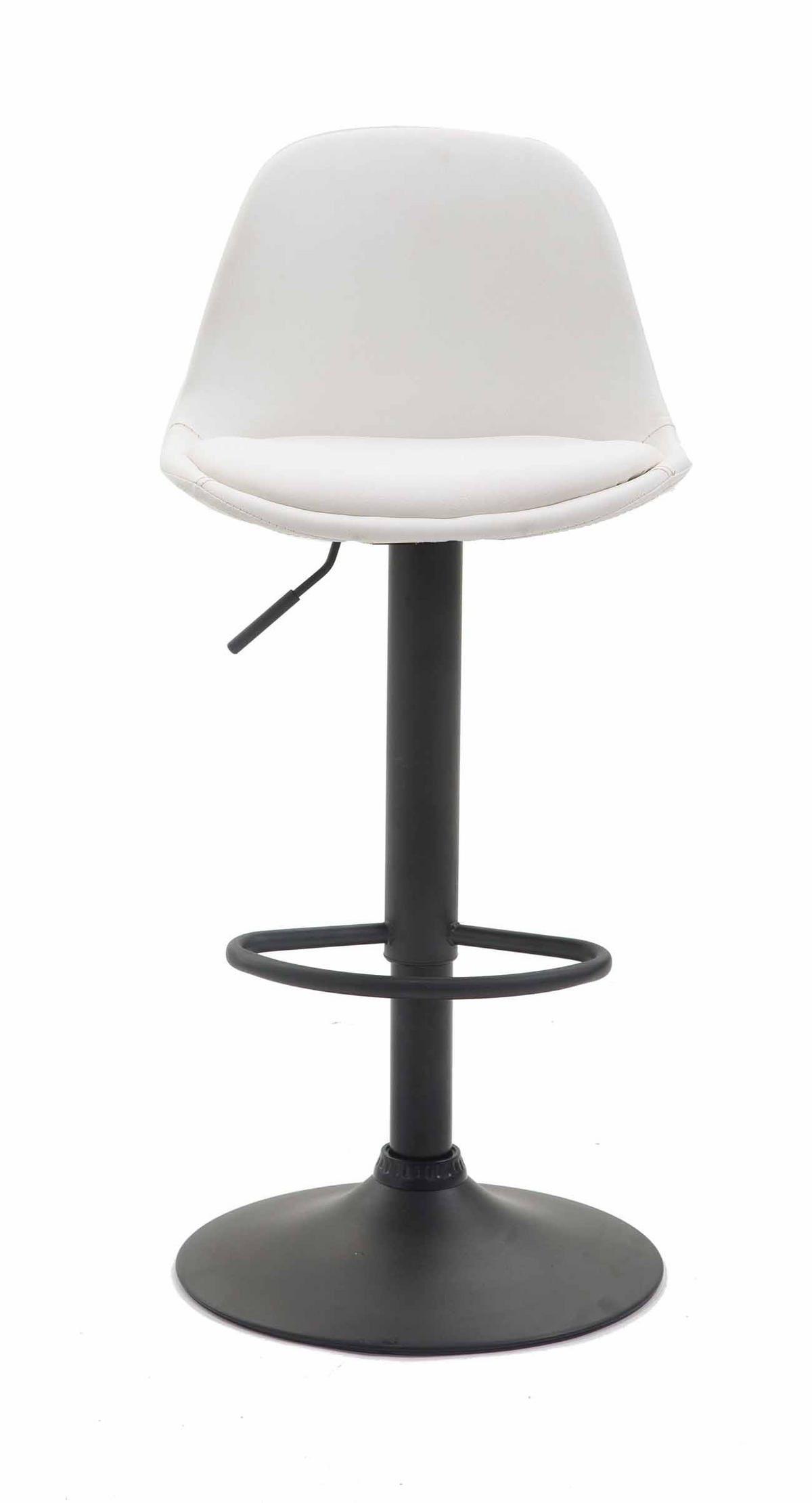 BARHOCKER Lederlook weiß - Walnussfarben/Schwarz, Textil/Metall (39/82/43cm) - CLP