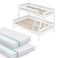 ETAGENBETT Everest Weiß 140x200/90x200 cm mit 2 Matratzen - Weiß, Holz (140/200cm) - VitaliSpa