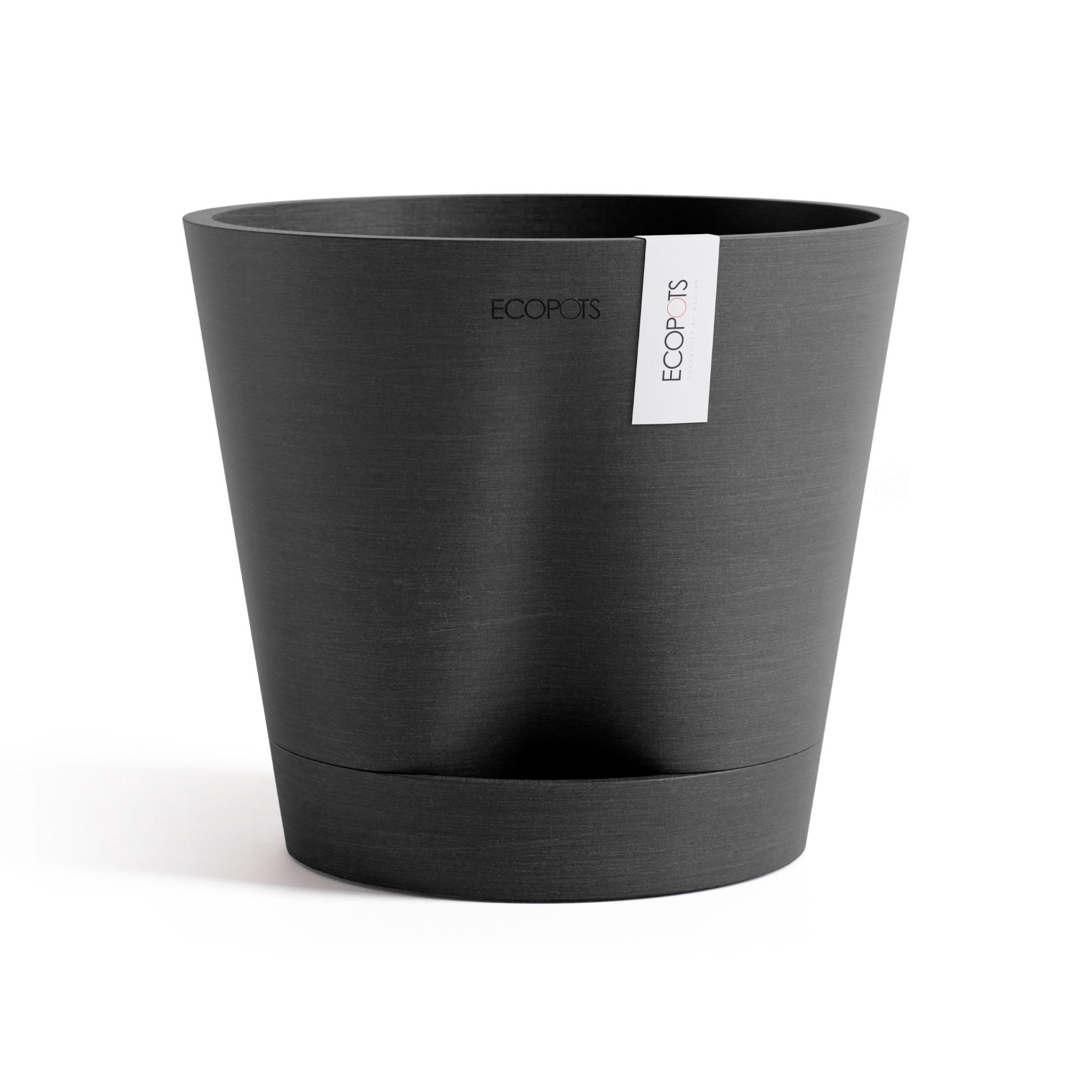 Ecopots Blumentopf Dunkelgrau 17.7 cm
