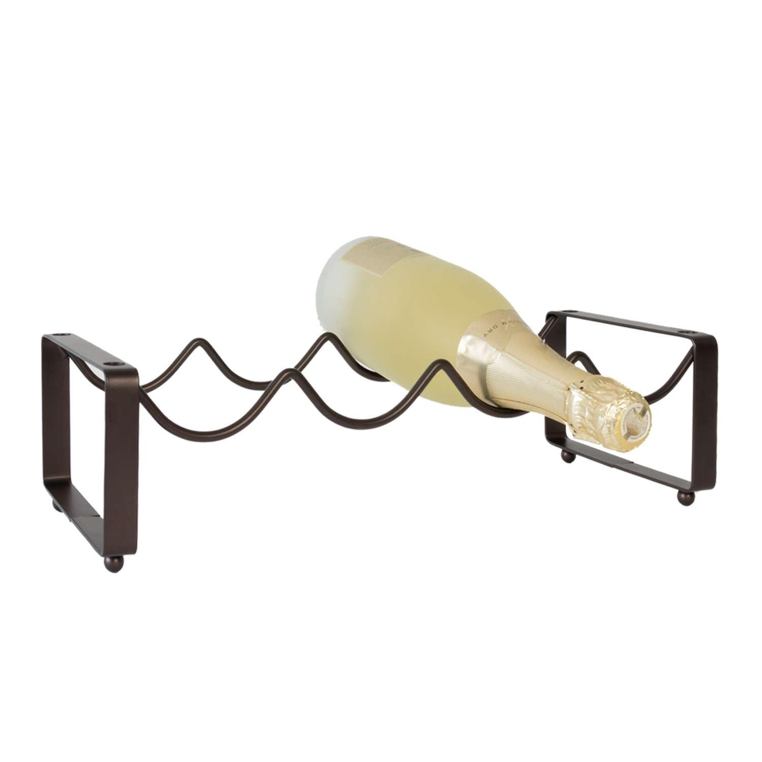 WEINREGAL aus Eisen für 4 Weinflaschen Stapelbar 43 / 17 / 11 cm - Schwarz, Metall (17/11/43cm)