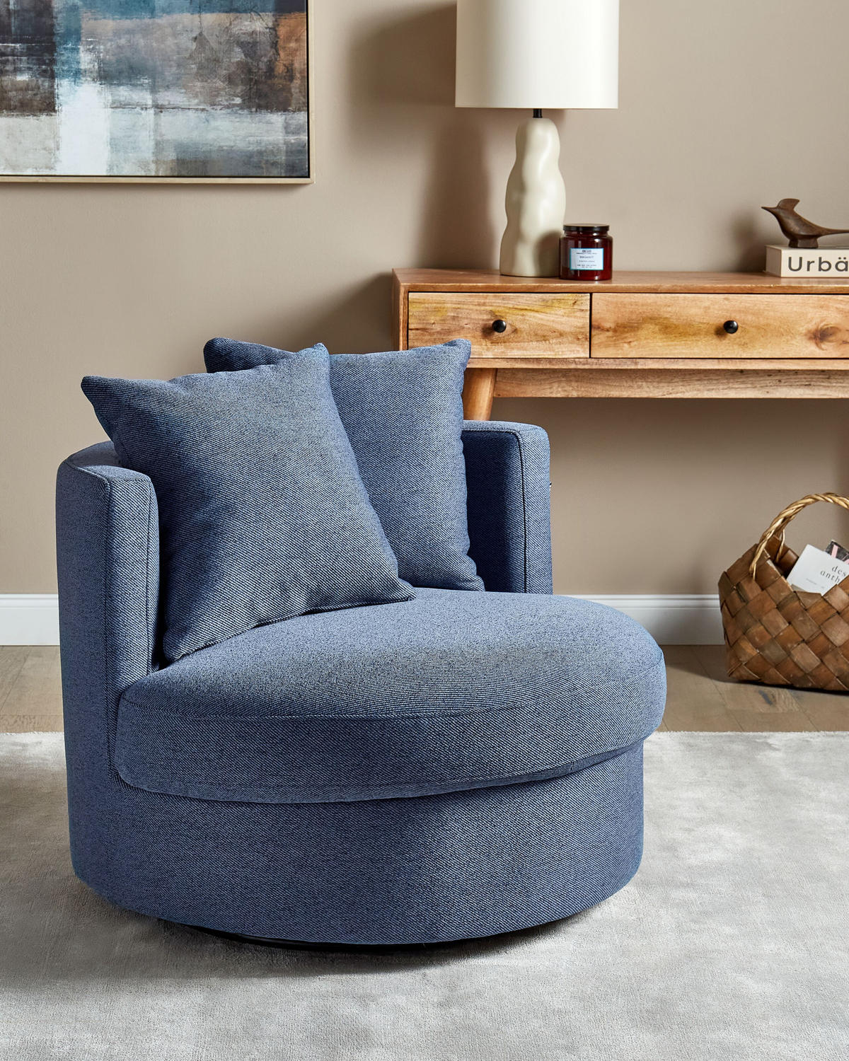 SESSEL Dunkelblau Dalby - Blau, Textil (82/61/82cm) - Beliani