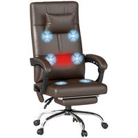 BÜROSTUHL mit Liegefunktion 66 x 67 x 123 cm Kaffee-Braun - Braun, Kunststoff (66/123/67cm) - Vinsetto