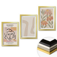 WANDBILDER 3er Set - 20x30 cm Goldrahmen - Moderne abstrakte Frau - Goldfarben, Kunststoff (20/30cm) - ArtPrintCave