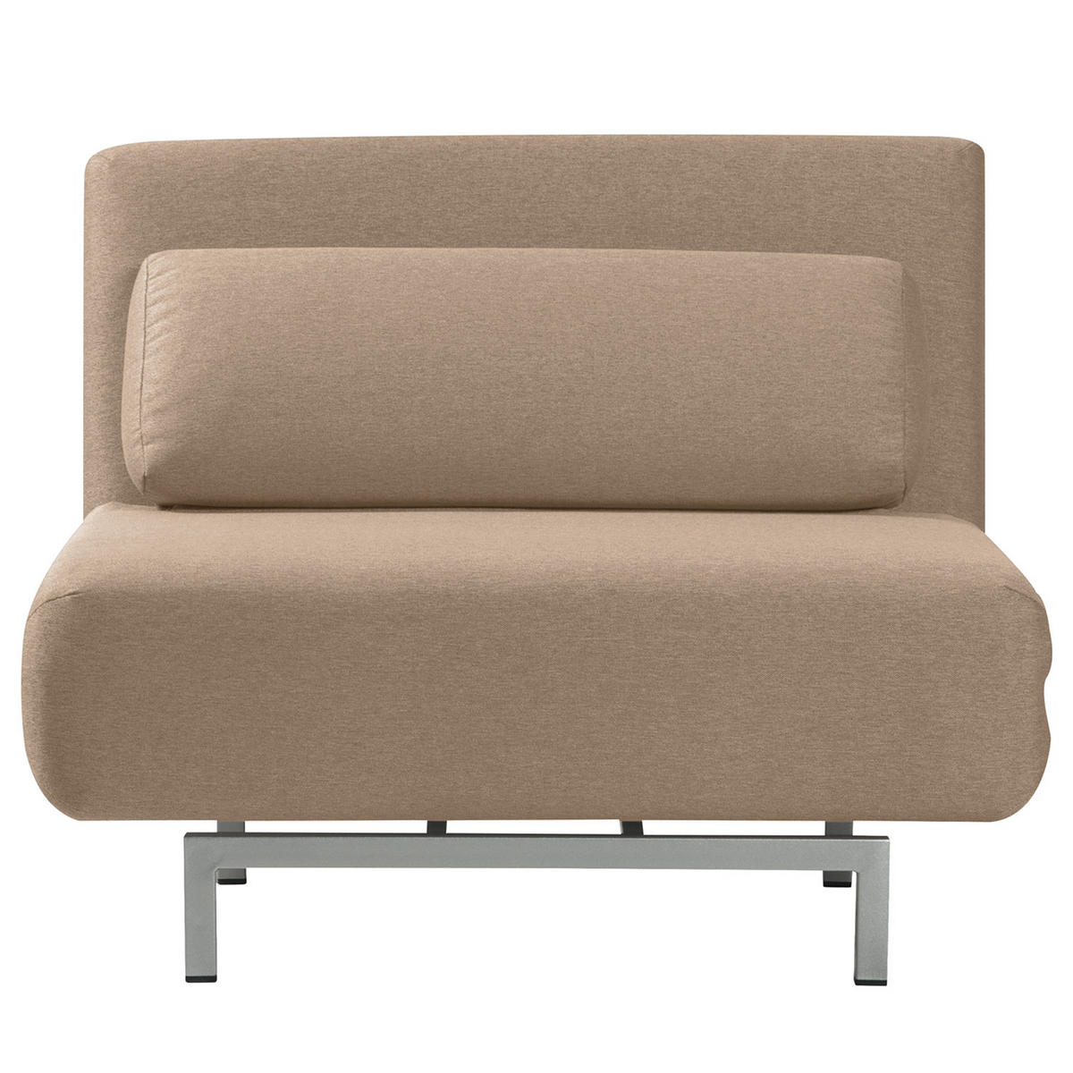 SCHLAFSESSEL - Beige/Silberfarben, Textil/Metall (92/78/85cm) - home24