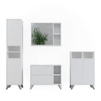 BADMÖBEL-SET Leano Weiß 80 cm, Set 4 - Weiß, Holzwerkstoff (80/62/30cm) - Vicco