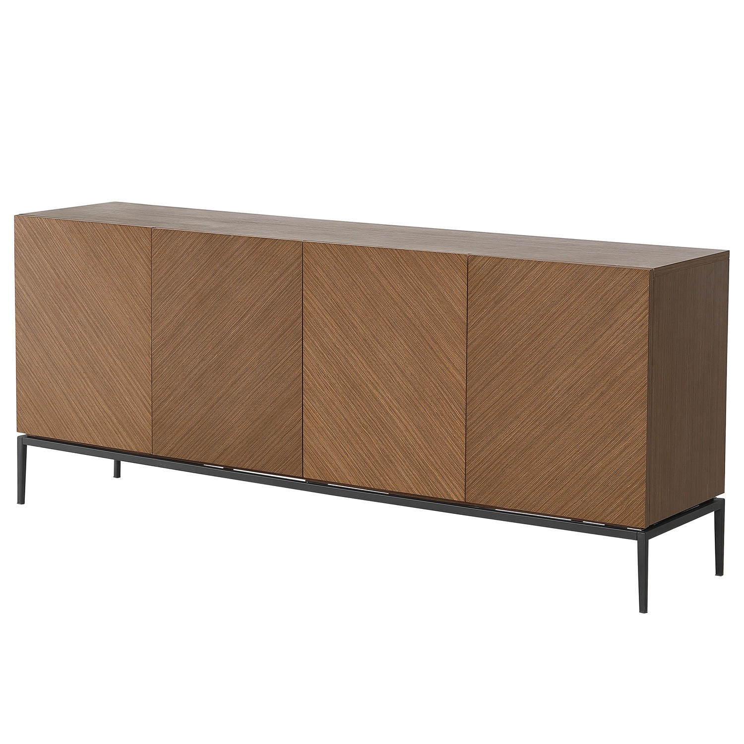 SIDEBOARD - Holzwerkstoff / Metall - Walnussfarben, Holzwerkstoff/Metall (180/75/40cm) - home24