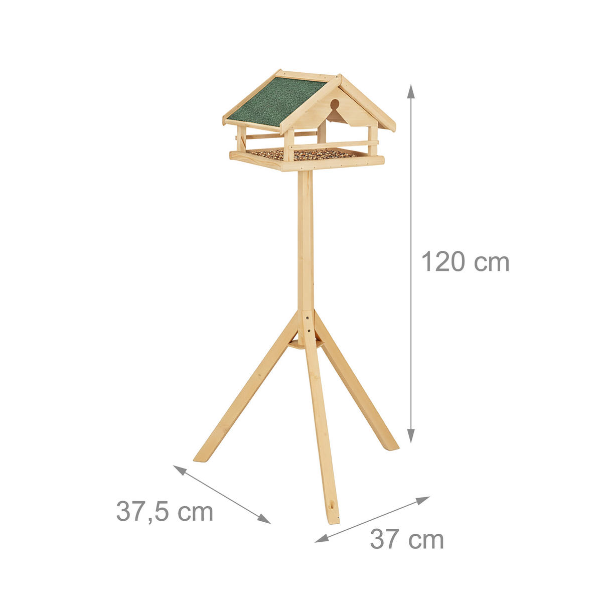 VOGELFUTTERHAUS - Hellbraun, Holz (37/120/37.5cm) - Relaxdays